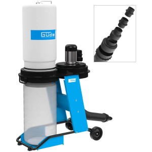 Aspiratore per trucioli di legno Güde GAA 65.1 con telaio e set di adattatori.