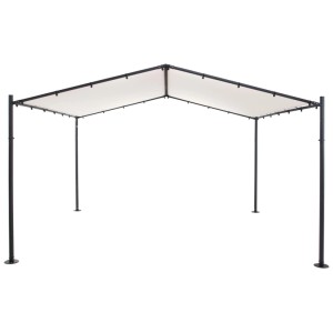 Gazebo Colibri Roma, antracite-beige, 2.8x4x3.5m. Pali in acciaio, tetto in poliestere.