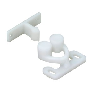 Chiusura a scatto in plastica bianca, set da 2 pezzi per accessori per mobili.