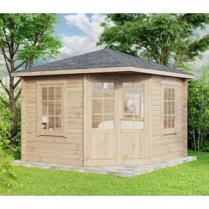 Casetta da giardino Alpholz Monica-28, legno naturale con tetto a punta, 300x300 cm.