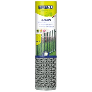 Tenax Grillage de protection Exagon, polyéthylène argenté, rouleau 1x5 m pour balcon.