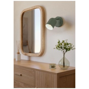 Spot mural orientable Eglo Tilston en acier vert, pour ampoules E14.