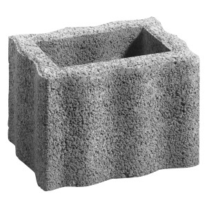 Blocco per piante Wellino grigio, 30x20x20 cm, con design ondulato per giardino e paesaggistica.