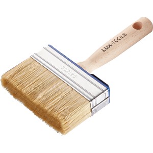 Pennello LUX 120x30mm per pittura a emulsione con manico in legno e setole sintetiche.
