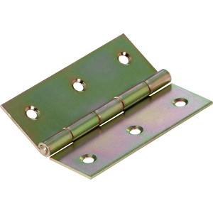 Cerniera stretta zincata gialla, 50x31 mm, per collegamenti mobili.