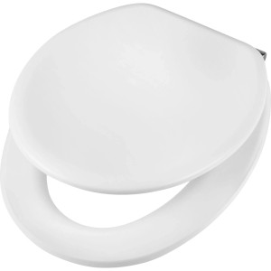 Abattant WC baliv Deluxe Hastings blanc avec fermeture amortie et noyau en bois.
