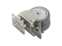 Apparate-Doppel-Lenkrolle mit Platte, Feststeller und Kugellager 100 kg / Ø 75mm