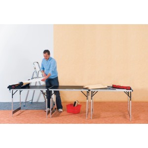 Tavolo multifunzione LUX, in alluminio a 3 pezzi, come tavolo da parati o per mercatino delle pulci e buffet.