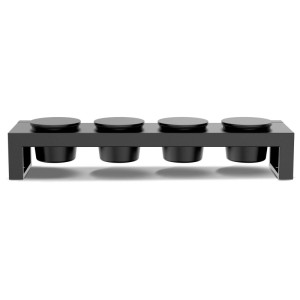 Cozze Topping Station per cucina esterna con 4 ciotole e ripiano in acciaio verniciato a polvere.