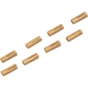 Otto tasselli ad espansione in ottone M5x20 mm per foro da 6 mm, adatti per cemento e pietra.