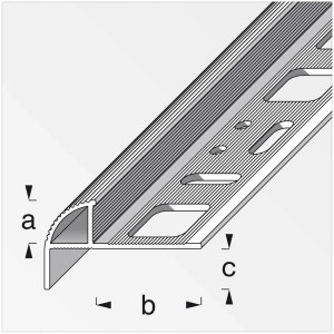 Treppenkantenprofil aus Aluminium in Titanoptik, 250cm lang, zum Schutz und zur optischen Aufwertung von Treppen.