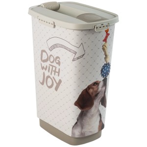 Rotho Cody 50L, conteneur pour aliments pour animaux avec motif chien, pour env. 20 kg d'aliments secs.