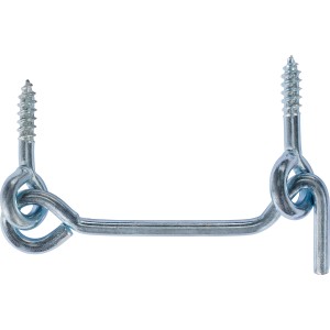 Loquet tempête zingué avec oeillet, 4,4 x 100 mm, pour fixer portes et volets.