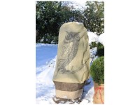 Videx Winterschutz-Vlieshaube Eule 110 cm x 110 cm Beige/Braun