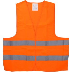 Gilet di sicurezza arancione Cartrend con strisce riflettenti per assistenza stradale e visibilità.