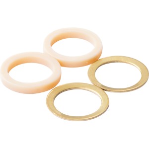 Set di guarnizioni KÖRO per raccordo a compressione 3/4, 4 pezzi, anelli di tenuta in plastica e ottone.