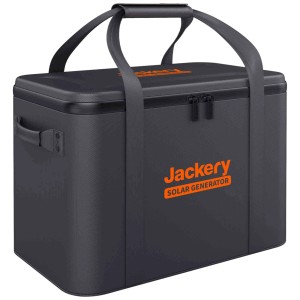 Borsa da trasporto Jackery taglia M nero-arancio per Power Station Explorer 1000/1000 Pro, con maniglie.