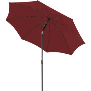 Ombrellone da mercato Doppler, Ø 208 cm, bordeaux, con apertura a manovella. Parasole per giardino e terrazza.