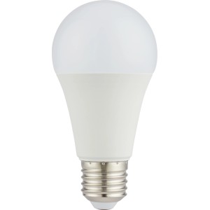 Lampadina LED E27 bianca a globo in plastica, 13W, 4000K. Con attacco a vite metallico.