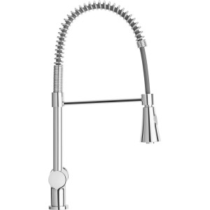 Robinet de cuisine Baliv KI-1170 avec douchette, finition chromée et flexible.