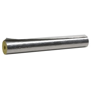 Climapor Klemmrock Isolation auto-adhésive en laine de roche, 15-20 mm, avec revêtement aluminium pour tuyaux de chauffage.