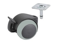 Doerner + Helmer Parkett-Doppelrolle TPE Schwarz-Grau Ø 5 cm / Höhe 6,4 cm