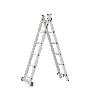 DRABEST piccolo ponteggio, 2x6 gradini, alluminio, utilizzabile come scala d'appoggio o ponteggio da lavoro.