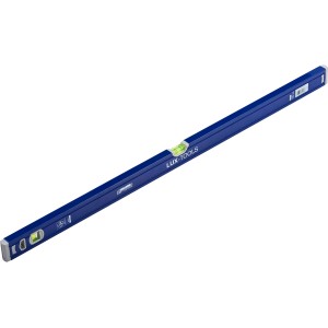Niveau à bulle en aluminium LUX Classic, 100 cm, bleu, avec fiole horizontale et verticale.