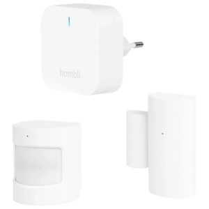 Hombli Smart Bluetooth Sensor Kit, 3er-Set in Weiß: Bridge, Kontakt- und Bewegungsmelder für Hausautomation.