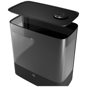 Olimpia Splendid Luftbefeuchter Limpia Hero Schwarz, 5 l Tank, mit abgenommenem Deckel.