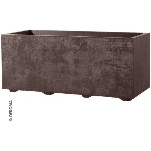 Fioriera marrone Deroma Millenium, 25x59x25cm, in plastica con riserva d'acqua.