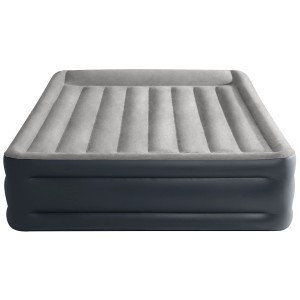 Matelas gonflable Intex Dura-Beam Plus Deluxe Pillow, 42x152x203 cm, gris/bleu, pour 2 personnes.