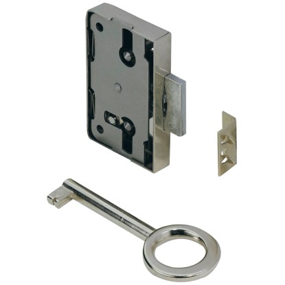 Hettich Nutbart-Aufschraubschloss Stahl vernickelt 60 x 43 x 8,7 mm