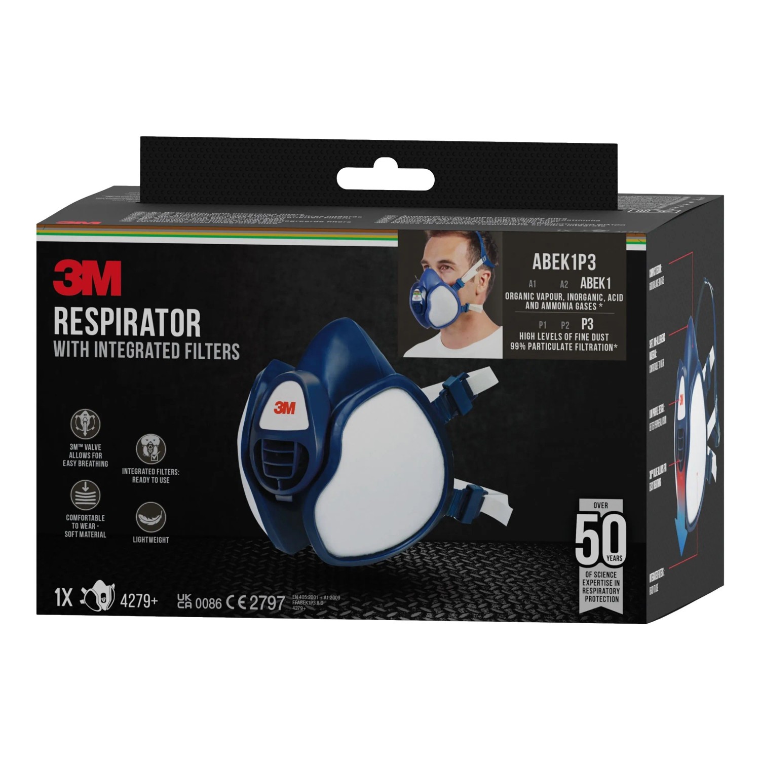 3M Masque 4279 + ABEK1P3 Bleu foncé 1 pc