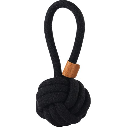 Hundespielzeug Ball mit Schlaufe Schwarz Ø 8 cm