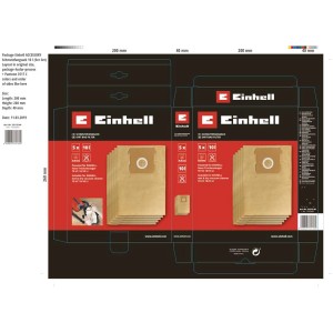 Einhell Sac à poussière 10 l, lot de 5 pour aspirateurs. Sac filtrant pour un aspirage propre.