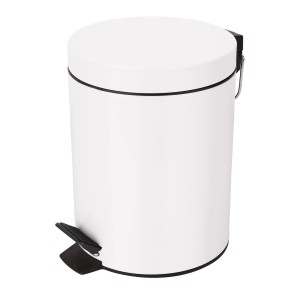 Spirella Sydney Pattumiera a pedale in metallo bianca, 3 litri, per bagno e WC.