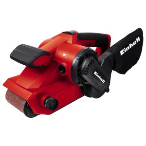 Ponceuse à bande rouge Einhell TC-BS 8038 avec sac à poussière pour bricoleurs.