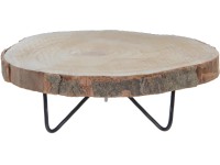 Mica Decorations Beistelltisch Pia Hellbraun Rund Ø 40 x 14 cm