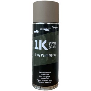 Spray militare 1K-PRO opaco Desert RAL1019, bomboletta da 400ml per riparazioni di vernice.