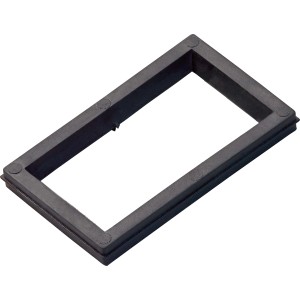 Guarnizione rettangolare nera in gomma per cassette WC, 63x38 mm.