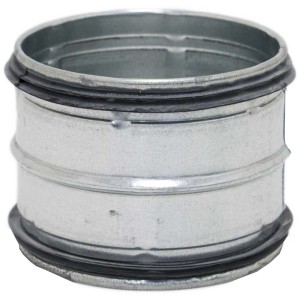 Giunto per tubi a spirale Ø 125 mm con guarnizione a labbro per sistemi di ventilazione.