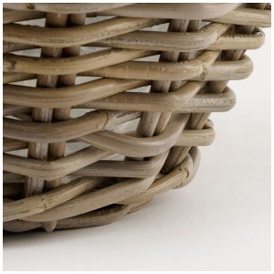 Dettaglio: Cesto Marcia rotondo grigio (Ø 43 cm) di Mica Decorations in rattan.