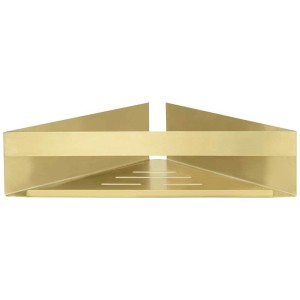 Étagère d'angle Wenko Genova Shine Turbo-Loc en or mat pour salle de bain et douche.