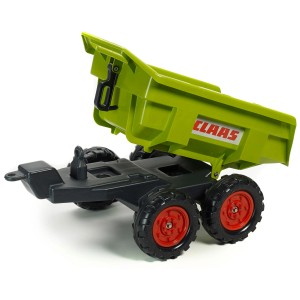 Falk Claas Super Dumper Ribaltabile taglia L-XXL per trattori per bambini, verde con cerchi rossi.