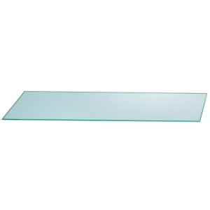 Mensola in vetro trasparente, 60x14 cm, per bagno e più spazio.