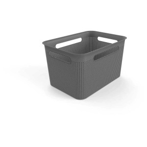 Rotho Box Brisen, 16 l, anthrazit. Aufbewahrungsbox mit Griffen, stapelbar.