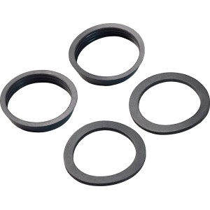 Kit de joints pour siphons 1 1/4, comprenant 2 joints cunéiformes et 2 joints de tube plongeur en caoutchouc.