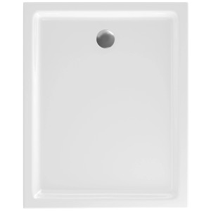 Receveur de douche rectangulaire blanc Cersanit Tako Slim, 100x80 cm, avec drain.