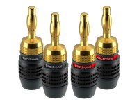 Clicktronic Bananen-Stecker Schwarz-Gold 4 Stk.